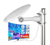 2026 Premium Outdoor TV Aerial - Ultra-Long Range Freeview HD Antenna with UHF/VHF Reception, Durable Outdoor & Loft Design, Anti-Interference, 32.8ft High-Speed Coax Cable for UK Smart/Older TVs