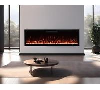 2026 PREMIUM PRODUCT TruFlame 50inch Black Wall Mounted Electric Fire with 10 colour Flames and can be inserted (Pebbles, Logs and Crystals)