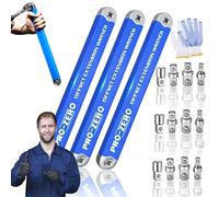 2026 Pro Offset Ratchet Extension, Pro Zero Offset Extension Wrench For Tight Spaces, Multifunctional Extender Tool With 1/4", 3/8", 1/2" Square Drive Adapters, Hvac & Industrial Machinery (3PC)