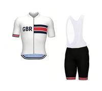 2026 Pro Team Great Britains Cycling Jersey Set For Men,Breathable MTB Road Bike Shirt Paddad Bib Short Kits (M)