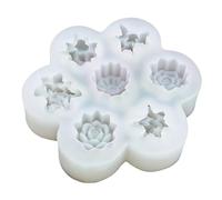 2026 Professional DIY Silicone Moulds for Epoxy Resin Creative Craft Projects with Succulent Design for Flexible Design (White, 12 x 12 x 2.5 cm)