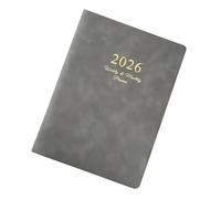2026 PU Weekly Planner with Dated Pages Refillable 6 Rings Leather Binder Academic Journal Notebook for Daily Planning Professional Meeting Notebook