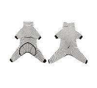 2026 Pyjamas for Medium to Large Dogs, Striped Fleece, 4 Legs, Warm Jumpsuit, Cosy, Full Coverage with Adjustable Buckle, Ideal for Cold Winter Days (White, L)