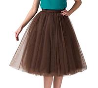 2026 - Quality Length Knee Skirt for Adults Dancing Tutu Women Pleated Skirt High Skirt Top Men, coffee, One Size