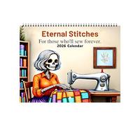 2026 Quilting Skeleton Calendar, Comprehensive 2026 Planner, 21.5x28cm, S Keleton Calendar, Family Monthly Organizer, Quilting Skeleton Design, For Students, Teachers, Families, And Professionals