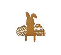 2026 Rabbit Garden Wooden Stack Metal Yard Decoration Animal Garden Easter Figure Spring Decoration Outdoor (Gold, 25 x 22 cm)