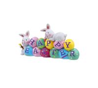 2026 Rabbit Statue Ornament with Hanging Legs, Children's Easter Resin Rabbit Resin Birthday Present Decoration (White, 20 x 11.5 cm)