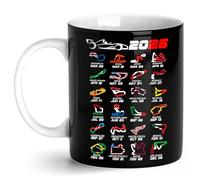 2026 Racing Season Calendar Mug, Black Ceramic Coffee Cup for Motorsport Enthusiast, Motorsport Fan Gifts for Men and Car Enthusiasts, Mug for Tea, Coffee & Hot Drinks