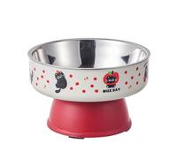 2026 Raised Cat Bowls, Slow Feeder for Tilted, Raised Bowl without Base for Eating Posture (Red, 17.5 x 11 cm)