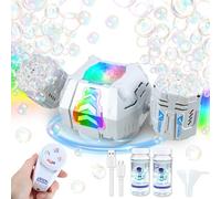2026 RC Bubble Machine with RGB Lights, 360° Auto Rotation Bubbles Toy, Rechargeable Battery, Bubble Blower Maker for Kids, Parties, Birthday Gift, Weddings, Indoor Outdoor Activity, 30k+ Bubbles/Min