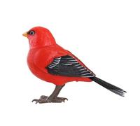 2026 Realistic Animated Robot Bird Toy with Singing Chirping Sounds for Home Light and Voice Control (Red, One Size)