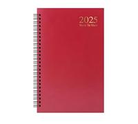 2026 Red A5 Week to View Wirebound Diary - Durable & Practical Planner for Home Office Personal Scheduling, with Strong Binding Sold by VR ANGLE