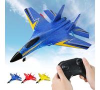 2026 Remote Control Wireless RC Airplane with LED Lights, 2.4GHz 2 Channels Foam Glider Rc Aircraft Long Range Outdoor Flying Toy for Kids Beginners Adults blue