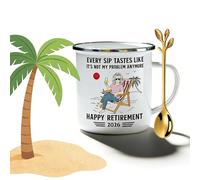 2026 Retirement Enamel Mug - Every Sip Tastes Like It's Not My Problem Anymore, 12 Oz Happy Coffee Mug, Retirement Woman (A 1PCS)