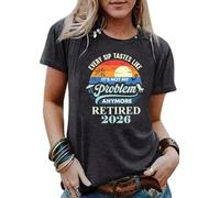 2026 Retirement Shirts Gift for Women Retired Gifts for Wife, Mom, Coworker, Boss Ideas Tops Tees, Dark Grey Tx005, L