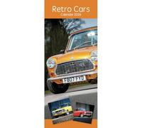2026 Retro Cars Slim Wall Calendar - Month-to-View Retro Car Planner with UK Bank Holidays & Notes - 41cm x 16cm Wiro Bound 12-Month Hanging Calendar for Retro Car Lovers & Motoring Fans
