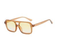 2026 Retro-Sonnenbrille für Damen und Herren, Frühling, Sommer, UV-Schutz, trendige Vintage-Sonnenbrille mit Doppelsteg und rechteckigen Gl?sern