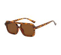 2026 Retro-Sonnenbrille für Damen und Herren, Frühling, Sommer, UV-Schutz, trendige Vintage-Sonnenbrille mit Doppelsteg und rechteckigen Gl?sern
