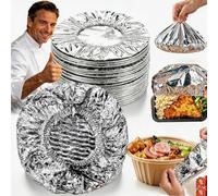 2026 Reusable Aluminium Foil Food Covers, Universal Thermal Cover for Food, Elastic Stretch Thermal Plate Covers, Heavy Duty Insulation Kitchen Bowl Covers for Picnics, Parties, Fits 10-28cm (100 PCS)