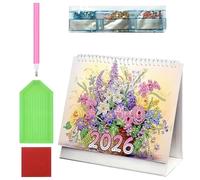 2026 Rhinestone Art Calendar - 12-Month Date Planning Decor - Desk Calendar,for Teens Craft Lovers Beginners Artists Teachers Holiday Birthday Daily Planning Tasks Home Office Bedroom Desk