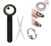 2026 Ring Shaped Cat Eye Magnet For Nails With Handle, Strong 2-in-1 Nail Magnet Tool, Portable Circular Magnet For DIY Salon Nail Art, Beginners & Nail Artists(Black)