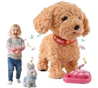2026 Robot Dogs Realistic, Robot Dog, Interactive Walking Plush Puppy Toy Dog, with Touch Sensing, Voice Mimic, Sounds, Tongue & Licking Motion, Leash Remote (Teddy)