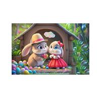 2026 Rug Soft Velvet Rug with Easter Bunny Pattern, Festive Atmosphere, Sweet Decoration, One for a Warm, 40 x 60 cm, B7 (B, 40 x 60 cm)