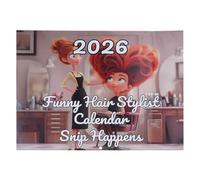 2026 Salon Jokes Humorous Calendar Twin Coil Binding Wall Mounted Calendar Monthly Planner Gift for Hairdressers Planner