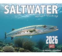 2026 Saltwater Fishing Wall Calendar 16-Month X-Large Size 14x22, Sport Fishing Calendar by The KING Company-Monster Calendars