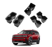 2026 Santa Fe Cup Holder Set - 5 Pcs for 2024-2026 Hyundai Santa Fe Center Console + Second Door + Third Row Cup Holder Insert - TPE Cup Holders for 2024 2025 2026 Santa Fe Hybrid Accessories