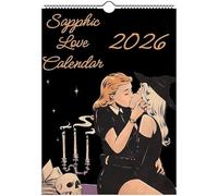 2026 Sapphic Love Calendars, A Year of Lesbian Romance and Pride with 12 Artistic WLW Illustrations, Vintage Queer Wall Planner & Aesthetic Gift for LGBTQ Couples(2pcs)
