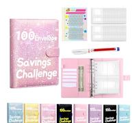 2026 Savings Challenge Book, 100 Envelope Saving Challenge Book with 25 Reusable Transparent Cash Envelopes (A02)