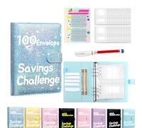2026 Savings Challenge Book, 100 Envelope Saving Challenge Book with 25 Reusable Transparent Cash Envelopes (A08)