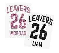 2026 School Leavers Personalised Iron-On Decal - Bold Year Number & Name - Easy DIY Transfer for Hoodies or T-Shirts | Year 6 or Year 11