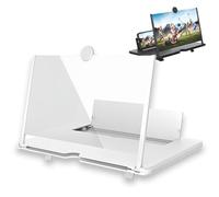 2026 Screen Magnifier Newest Version,3D Pull-Out HD Screen Phone Projector,Foldable Phone Stand with Phones Magnifier Screen,for Watching Football, Rugby, Basketball Match,for All Ages (White, 10IN)