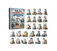 2026 Seal Christmas Advent Calendar, 24 Acrylic Ornaments for All Ages | Solid printed faces, Tidy finished pieces, Box art worth keeping, Rigid card shell, Sit level on a shelf