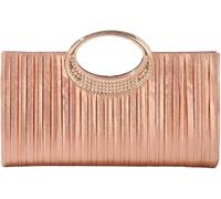 2026 Shimmery Pleated Clutch Elegant Bling Ruched Evening Bag(Rose Gold)