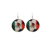 2026 Shiny Acrylic Canada-US-Mexico World Cup Soccer Earrings Game Day Country Flag Earring Patriotic Cheer Gift, S, Zinc, No Gemstone