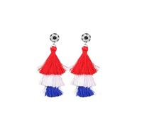 2026 Shiny Acrylic Canada-US-Mexico World Cup Soccer Earrings Game Day Country Flag Earring Patriotic Cheer Gift, S, Zinc, No Gemstone
