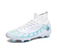 2026 Shoes Men's Studs for Firm Ground Football Training Games with Advanced Traction Technology, White, 6 UK