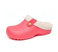 2026 Shoes Women's Cosy Winter Slippers for Indoor Outdoor Use with Fleece Lining Closed Toe Comfortable Soft Warm Slippers, red, 7 UK