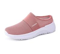 2026 Shoes Women's Summer Casual Breathable Not Stuffy Feet Mesh One Stirrup Half Slippers Soft Bottom Orthopedic (4.5) Pink