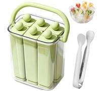 2026 Silicone Ice Stick Tray with Storage Caddy, 6/12 Cavity Silicone Ice Stick Set with Lid & Handle, Water Bottle Ice Cube Tray for Cocktails, Iced Coffee & Homemade Popsicles (Green-S)