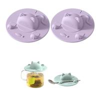 2026 Silicone Tea Bag Holder 2PCS, Cat Designed Cup Silicone Cup Covers, Tea Bag Squeezer, with Tea Bag Holder Mug Lid, Universal Cup Lids for Coffee (B)