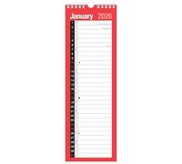 2026 Slim Calendar - Month to View Spiral Bound Wall Hanging Year Planner & Personal Organisers with UK Holidays and Notable Dates for Home Business Office School