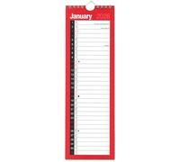 2026 Slim Calendar UK - Month to View Wall Planner with 1 Column Layout - Spiral Bound Hanging Organiser - Slimline Calendar 33cm x 10.5cm - Ideal for Home Office & Work