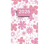 2026 slim diary: Pocket Planner Week to View A6, 12 Months Planner from January 2026 to December 2026, Pink Cover
