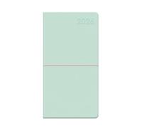 2026 Slim Diary Week To View - Pastel Blue Faux Leather Soft Cover Weekly Planner - Pocket Wallet Size Organiser School Work Gifting