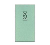2026 Slim Glitter Week To View Diary - Mint Green Hardback Weekly Pocket Planner - Sparkly Wallet Size Organiser School Work Gifting