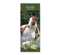 2026 Slim Month To View Spiral Bound Horse Photo Wall Calendar - Horses